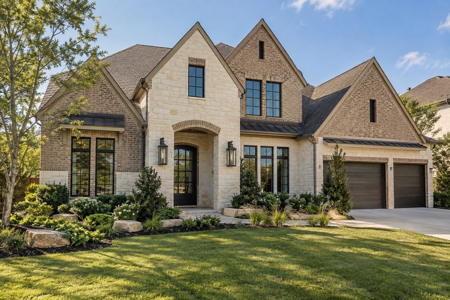 Home design inspiration: a brick and stone house